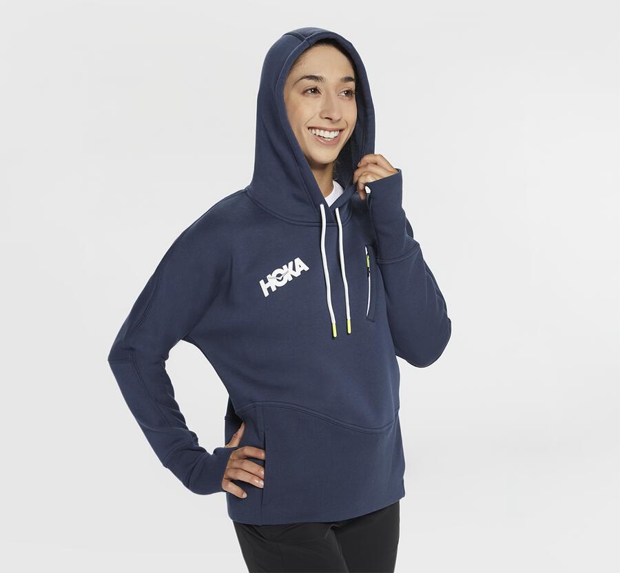 Hoka Australia One One Performance - Womens Hoodie Navy - WJYZK-2169